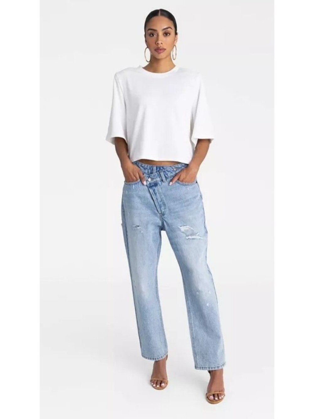KBB by Kahlana The Dylan Jean Mid Rise Tapered Leg Light Wash Jeans - Women's 4 - Picture 3 of 6